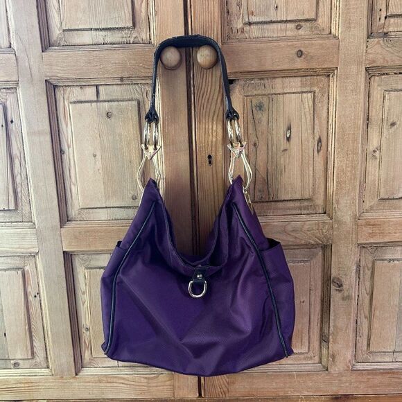 JPK Paris 75 Handbags - JPK Paris 75 Purple Shoulder Bag Gold Hardware Boho Slouchy Purse - Flawed